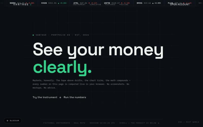 Vantage — Markets, Honestly — live preview